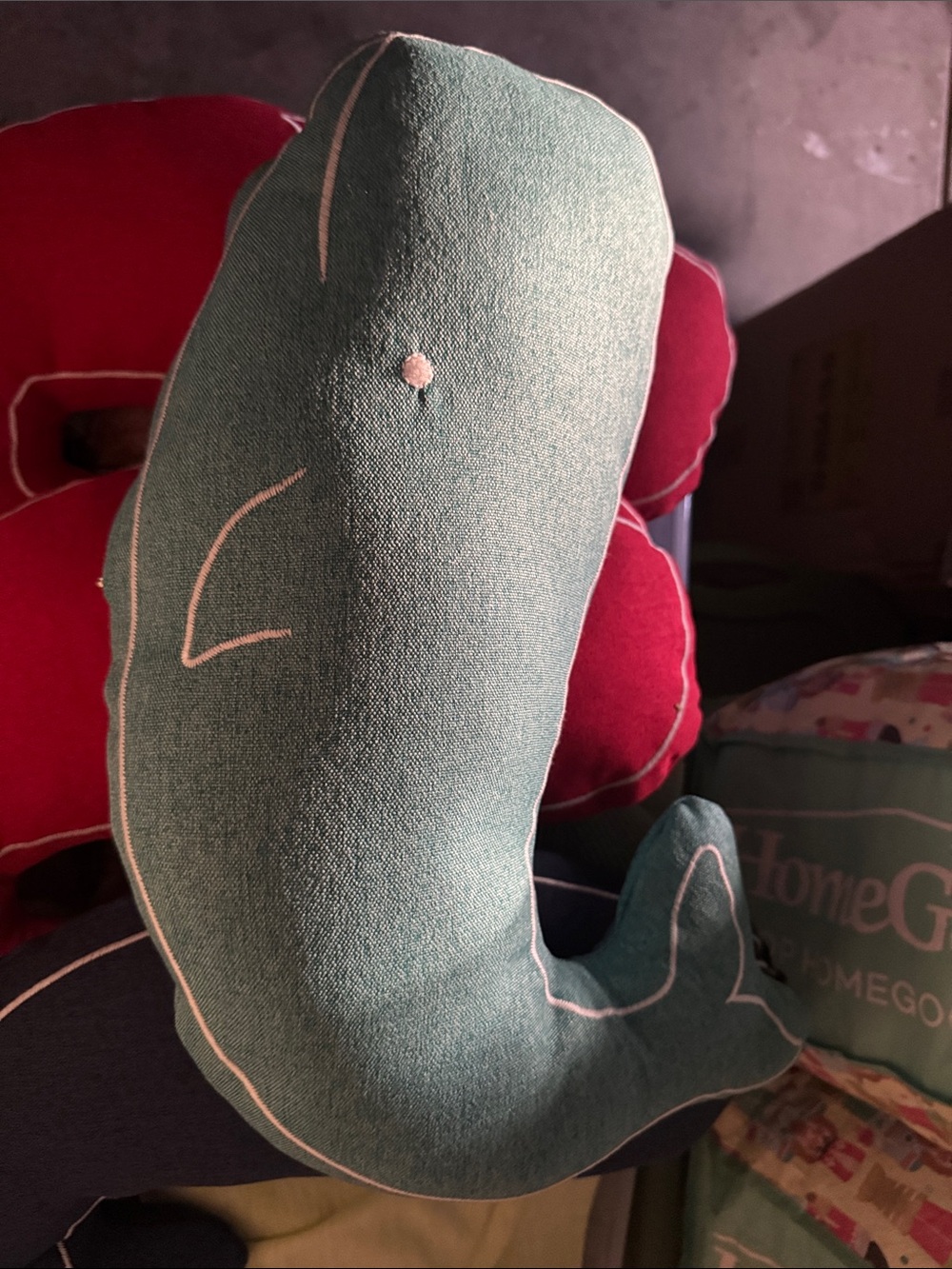 NWT Whale Accent Pillow, available in Red, Blue or Teal, Summer Accent Pillows - Picture 11 of 11